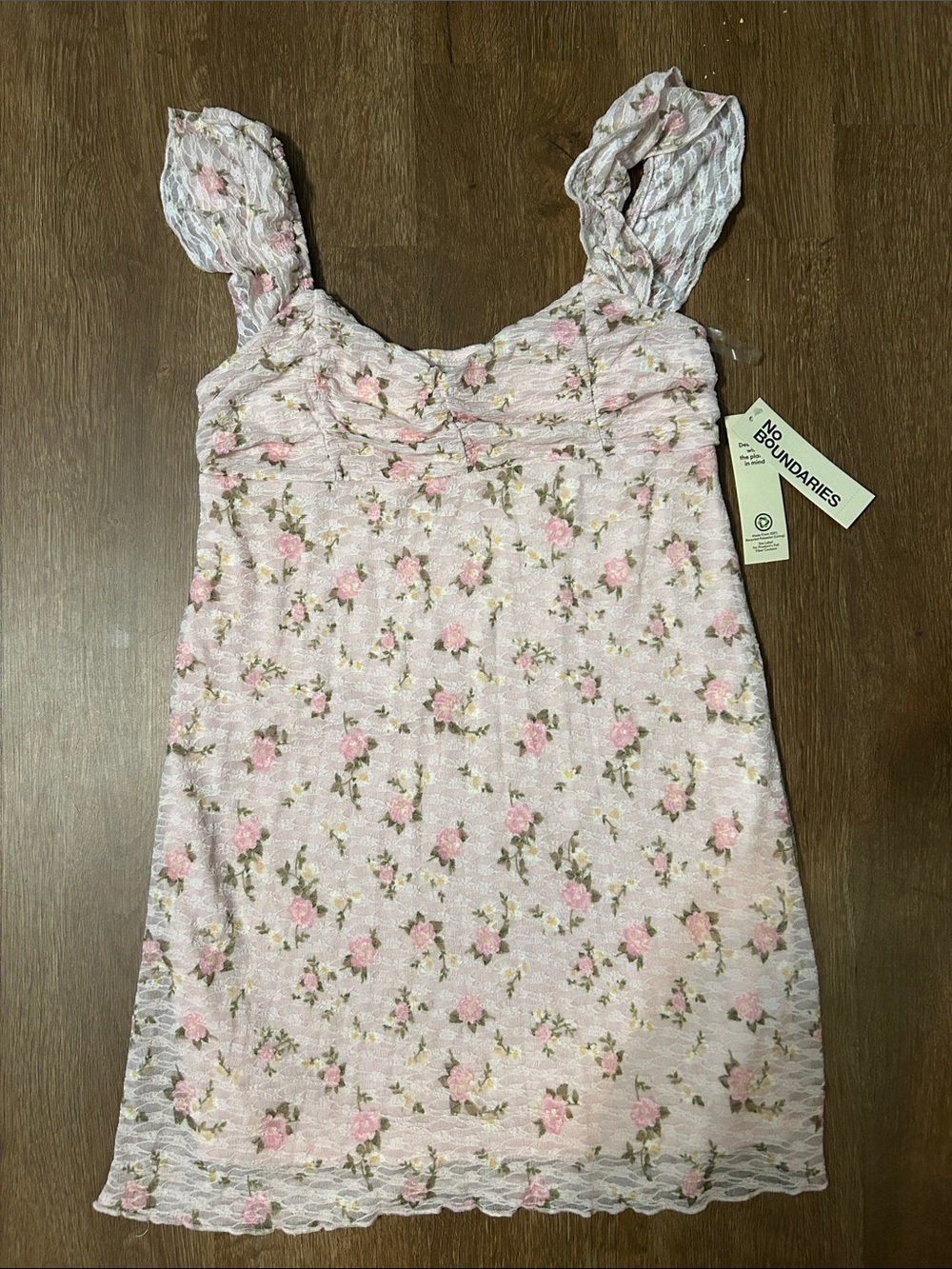 No Boundaries Light Pink Floral Lace Sundress